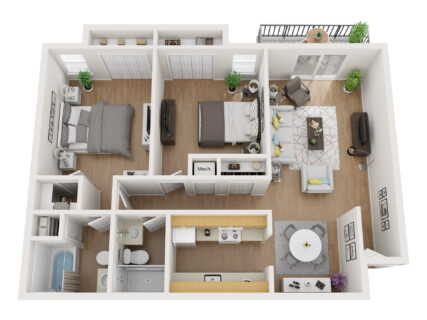 2 Bed / 2 Bath / 916 sq ft / Availability: Not Available / Deposit: $600+ / Rent: $1,325